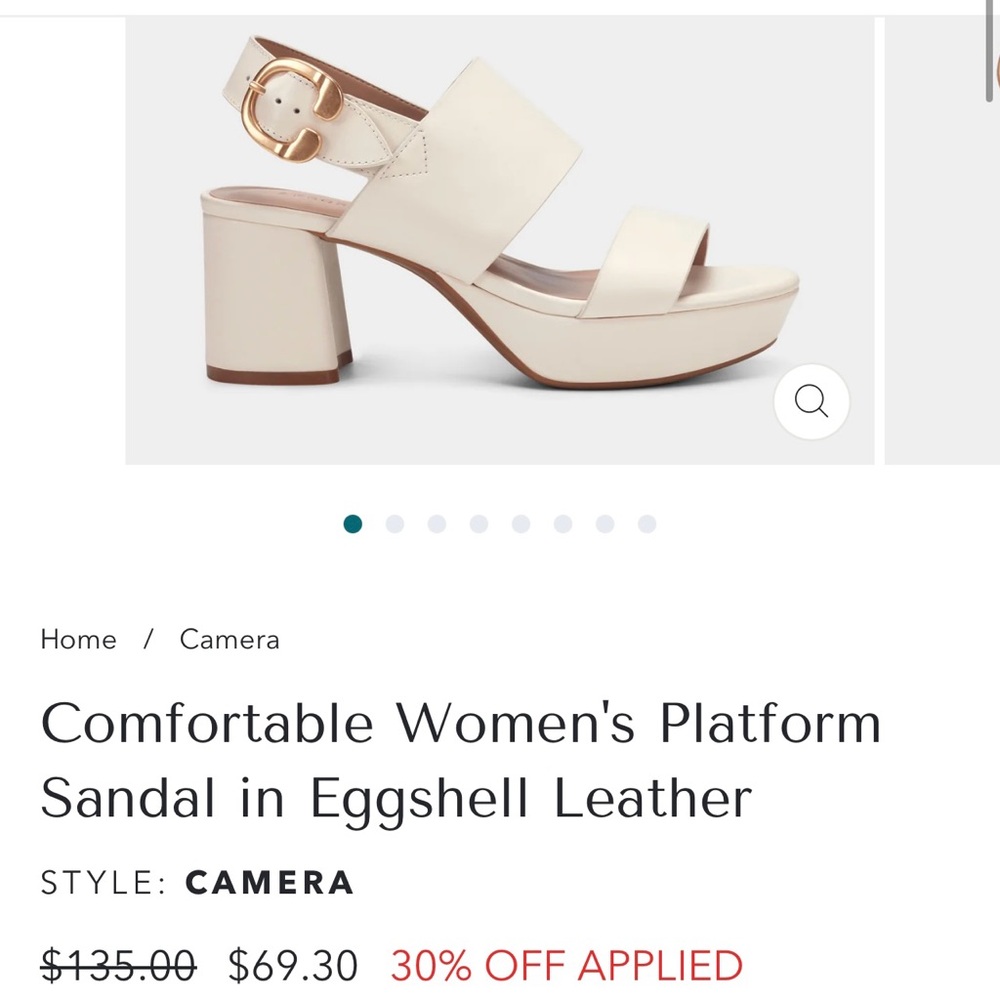 AEROSOLES Cream Platform Sandals with Chunky Heel